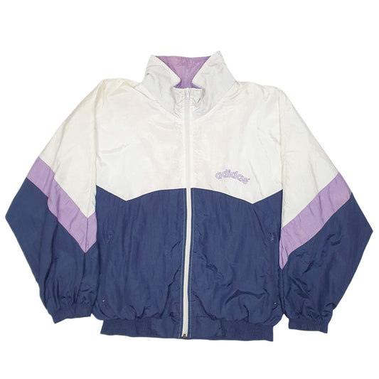 Womens Navy Adidas Vintage 80s 90s Shell Suit Track Top  Coat