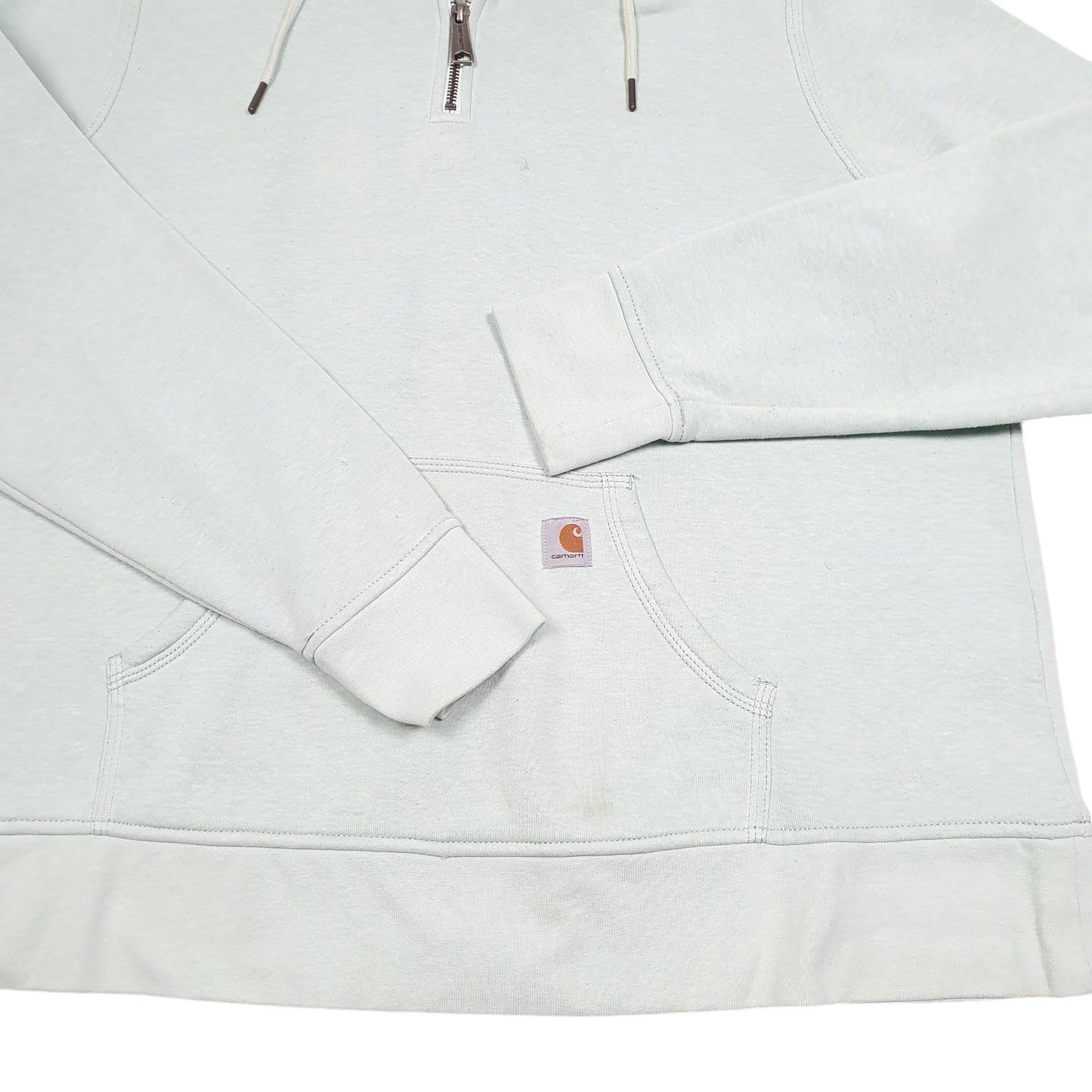 Womens Turquoise Carhartt Workwear Hoodie Quarter Zip Jumper