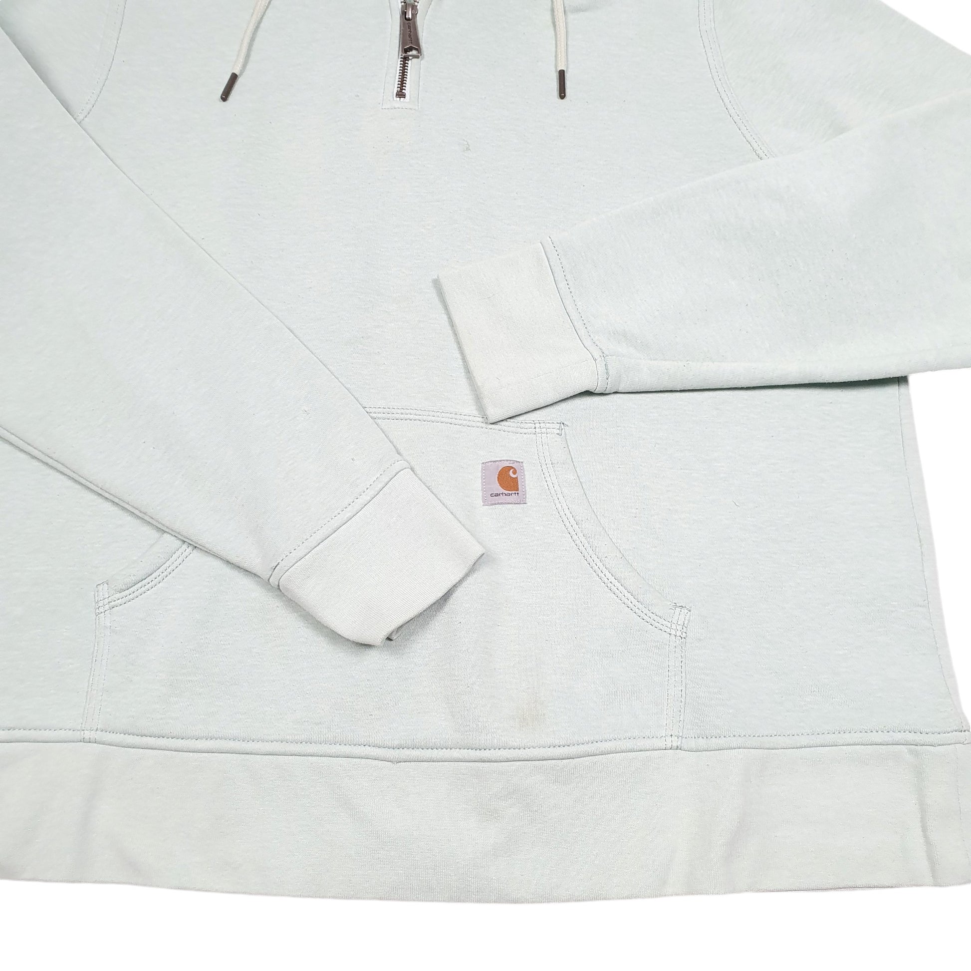 Womens Turquoise Carhartt Workwear Hoodie Quarter Zip Jumper