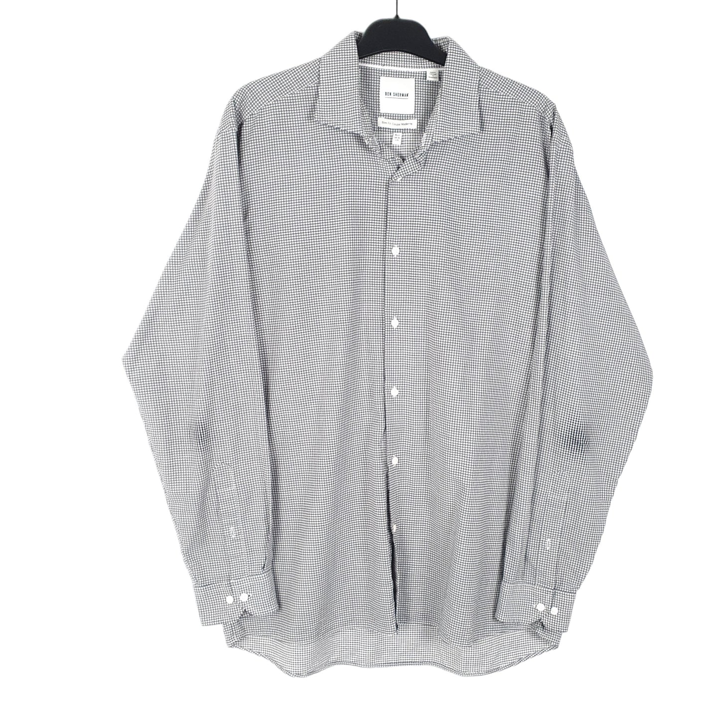 Mens Grey Ben Sherman Coupe Moderne Long Sleeve Shirt