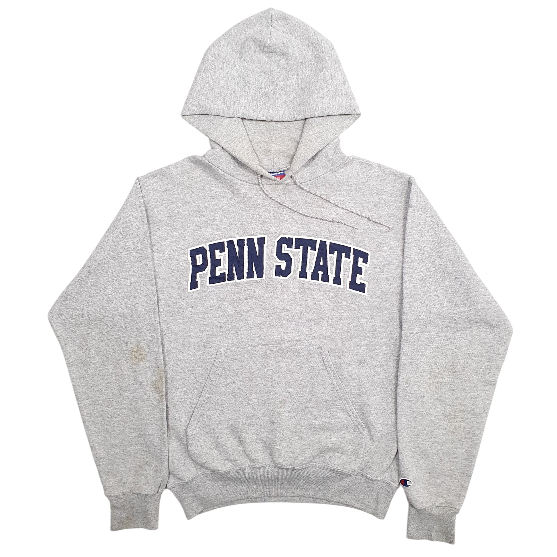 Mens Grey Champion Penn State Spellout Hoodie Jumper