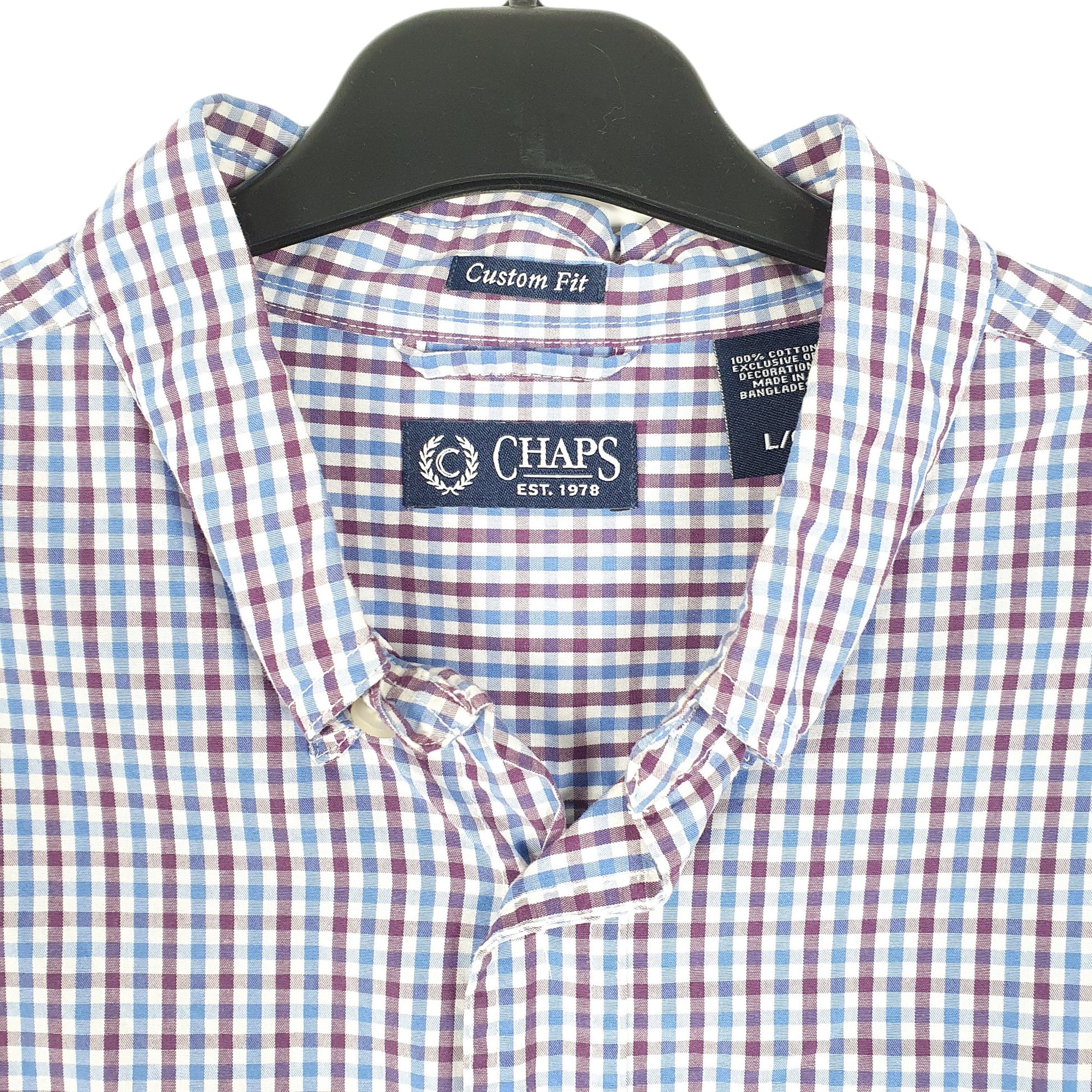 Mens Blue Chaps  Long Sleeve Shirt
