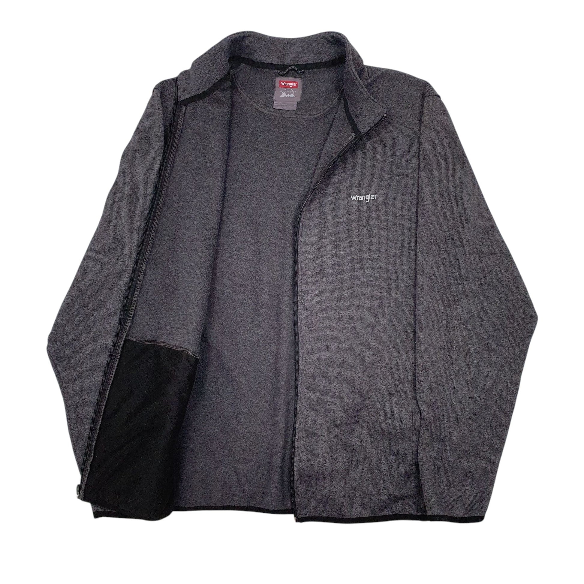 Mens Grey Wrangler Outdoor Full Zip Jumper