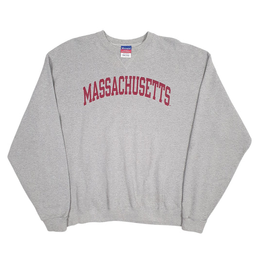 Mens Grey Champion Massachusetts Crewneck Jumper