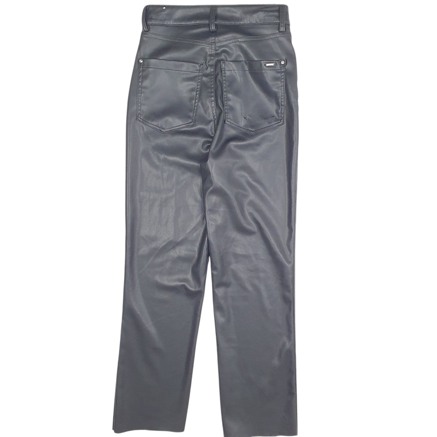 Womens Black Zara Leather Chino Trousers