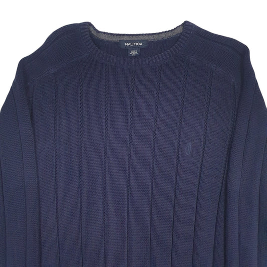 Mens Navy Nautica Knit Crewneck Jumper