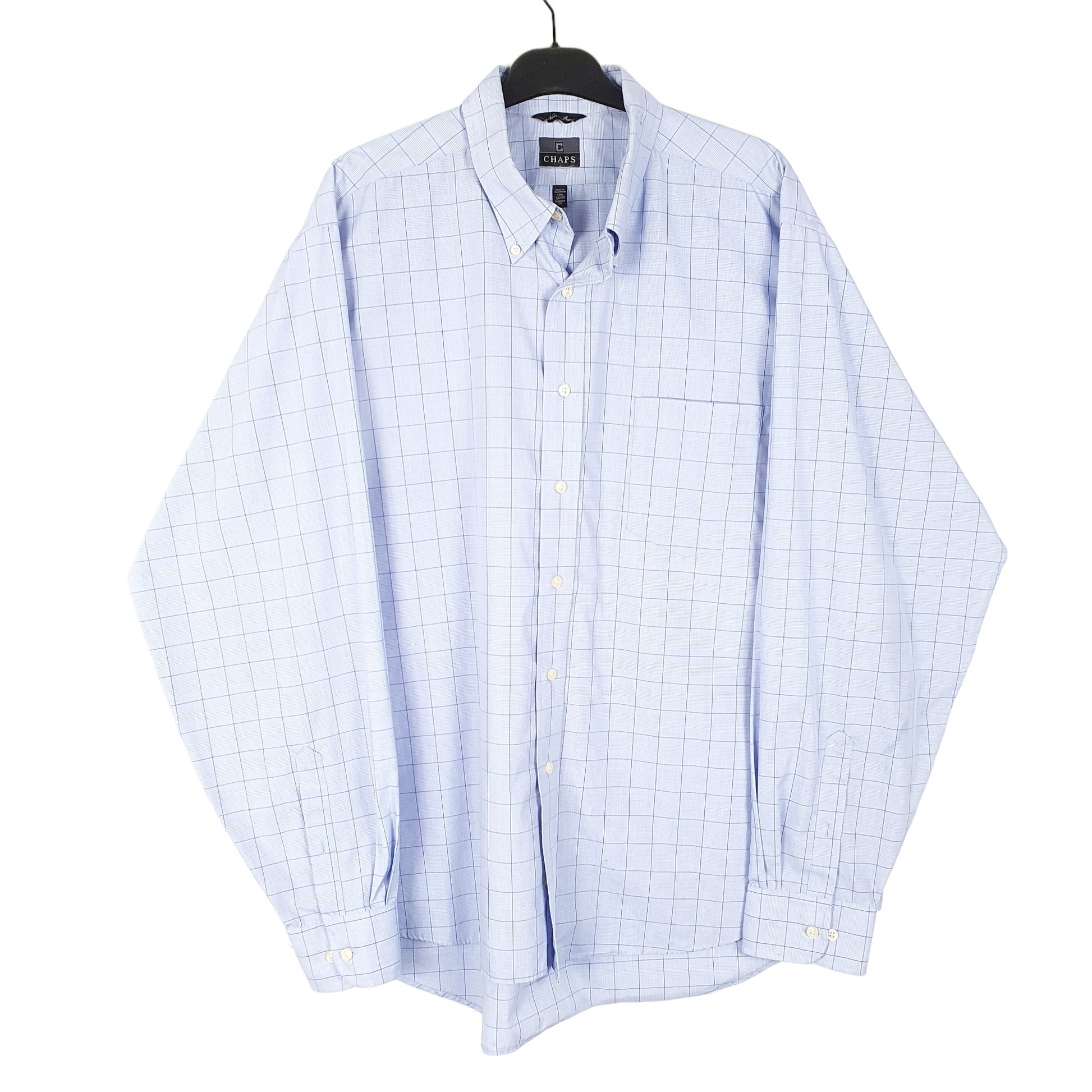Mens Blue Chaps  Long Sleeve Shirt