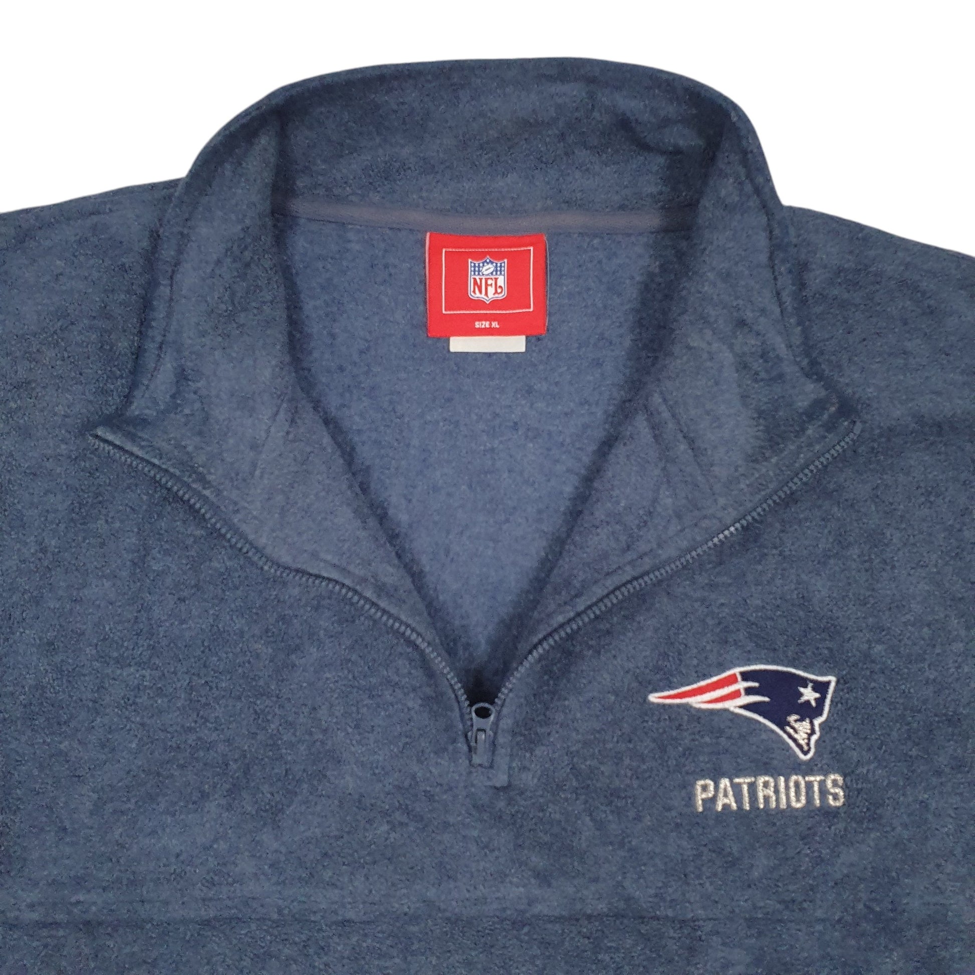 Mens Blue NFL New England Patriots. Quarter Zip Jumper