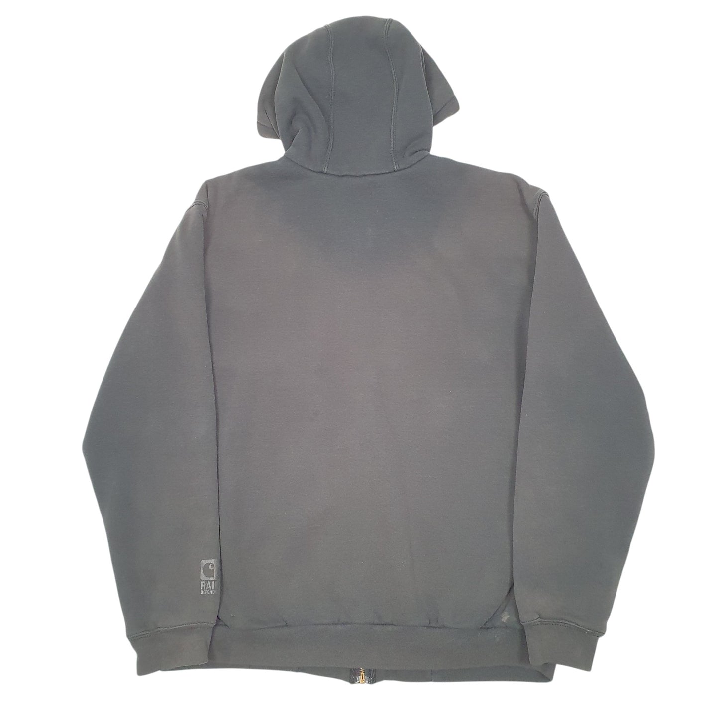 Mens Black Carhartt Hoodie Workwear Thermal Lined Full Zip Jumper