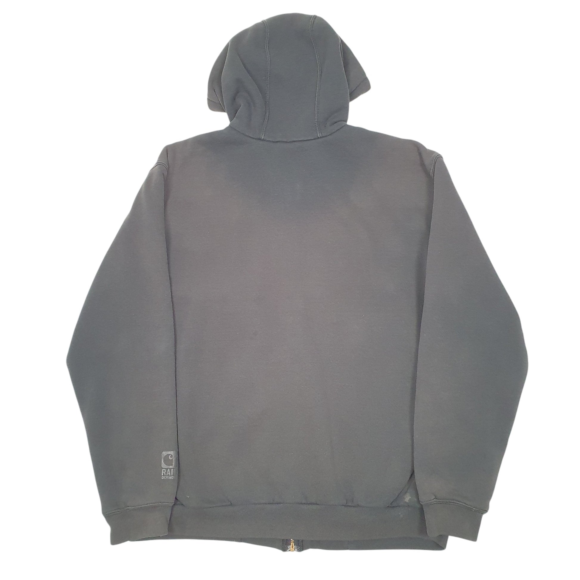 Mens Black Carhartt Hoodie Workwear Thermal Lined Full Zip Jumper