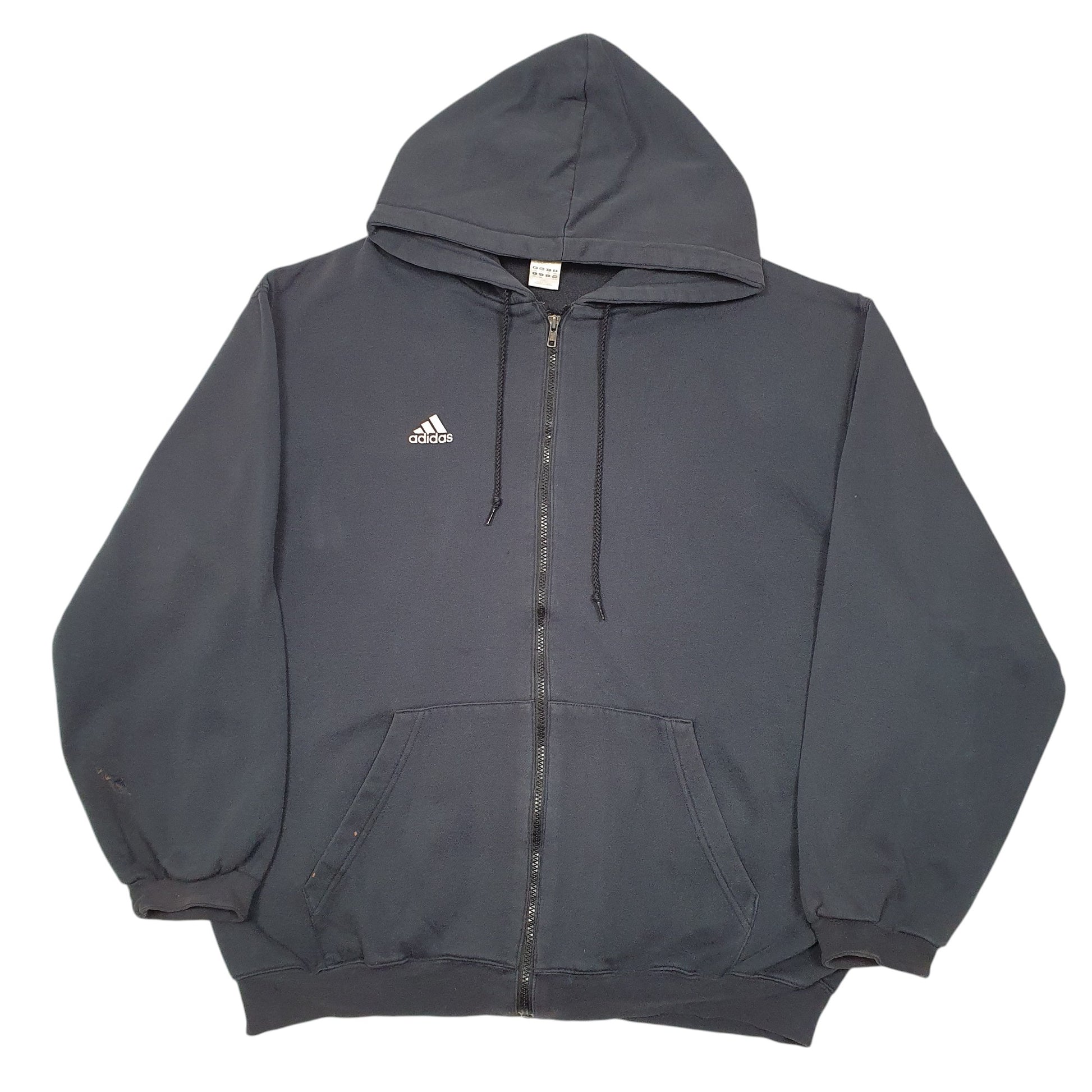 Mens Black Adidas Hoodie Full Zip Jumper