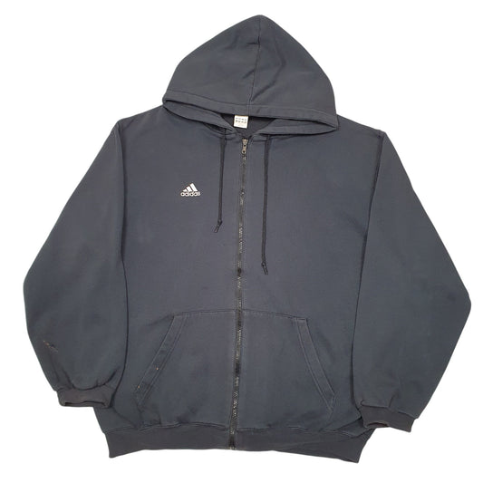 Mens Black Adidas Hoodie Full Zip Jumper