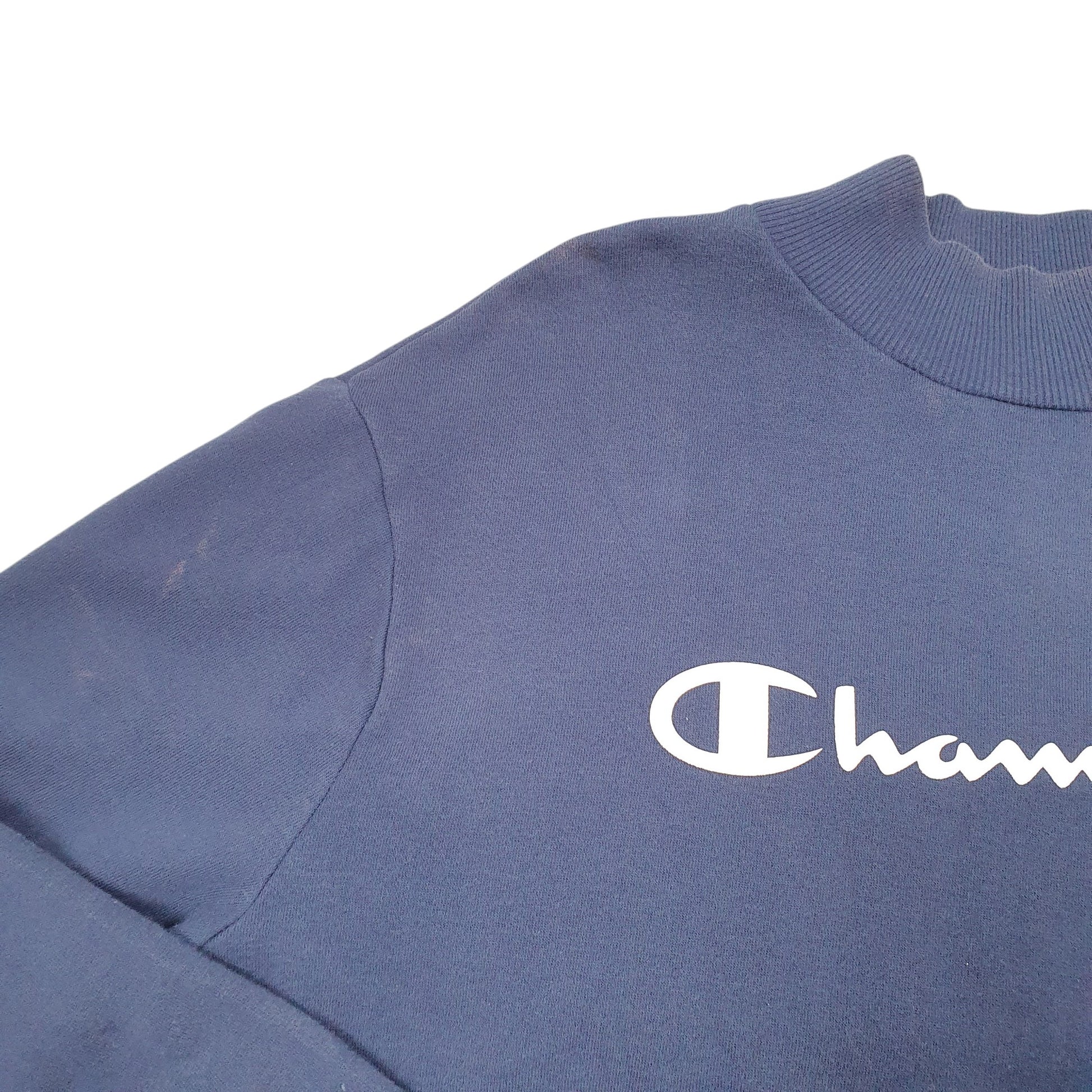 Womens Navy Champion Script Crewneck Jumper