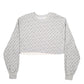 Womens Grey Champion Crop Top Reverse Weave Crewneck Jumper