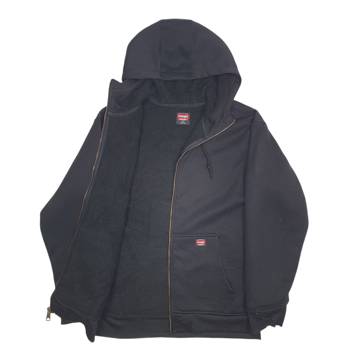 Mens Black Wrangler Workwear Full Zip Jumper