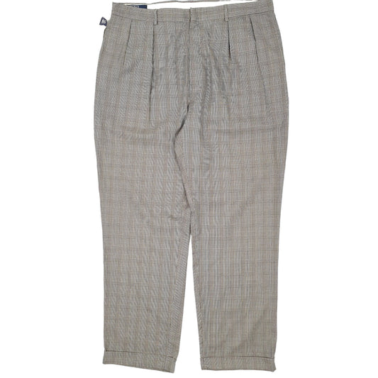 Mens Grey Polo Ralph Lauren Vintage 90s Check BNWT Chino Trousers