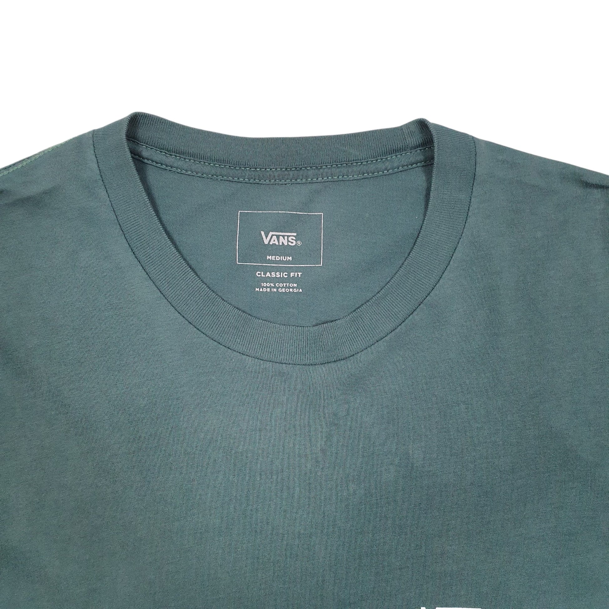 Mens Green Vans Classic Fit Surf Skate BMX Short Sleeve T Shirt