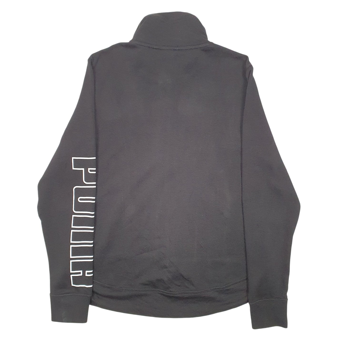 Womens Black Puma Track Top Active Running Workout Gym Full Zip Jumper