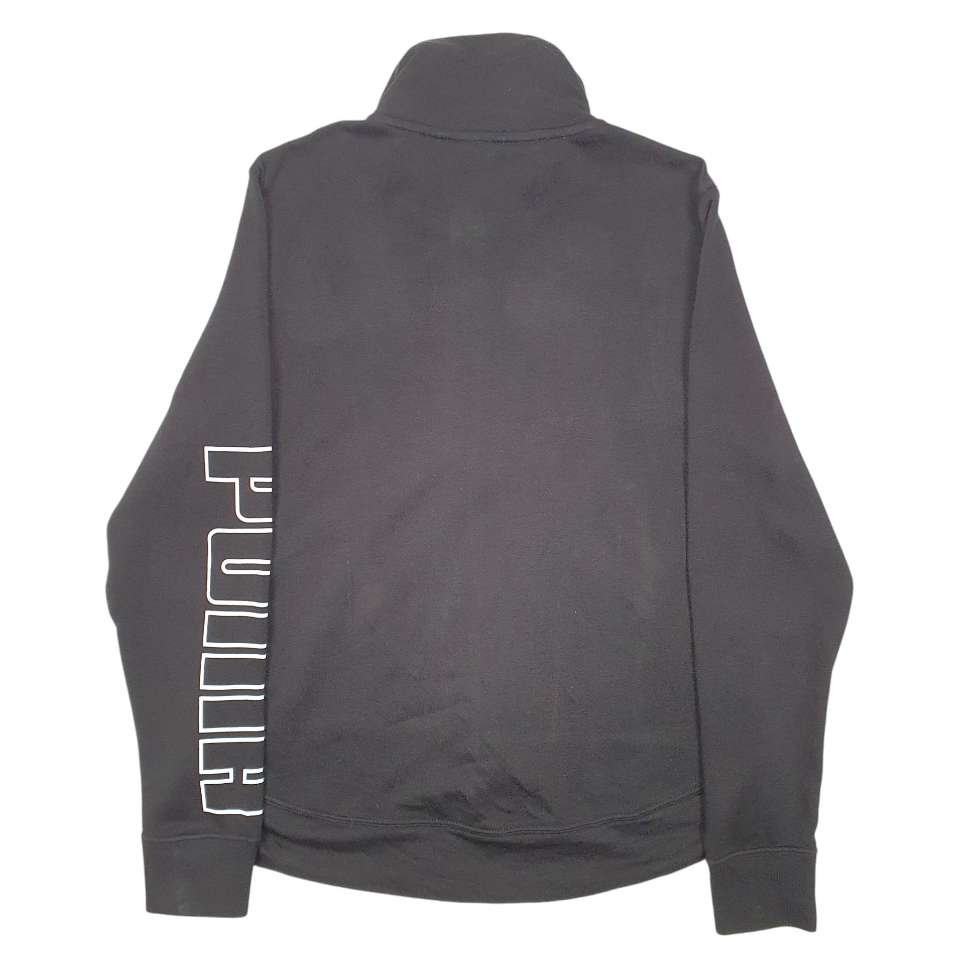 Womens Black Puma Track Top Active Running Workout Gym Full Zip Jumper