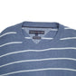 Mens Blue Tommy Hilfiger Knit Stripes Crewneck Jumper
