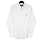 Mens White Ralph Lauren Oxford Stretch Long Sleeve Shirt