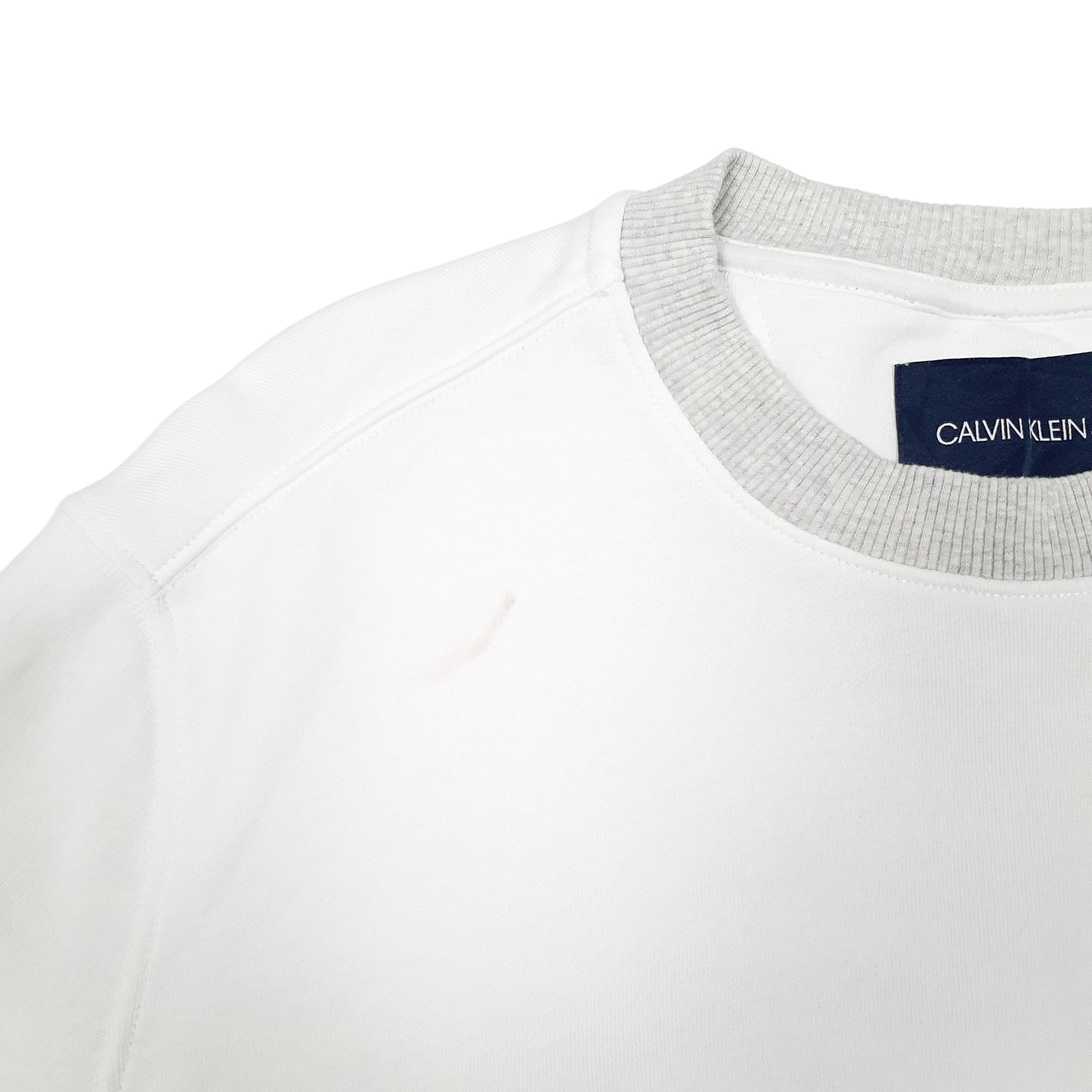 Mens White Calvin Klein Jeans Crewneck Jumper