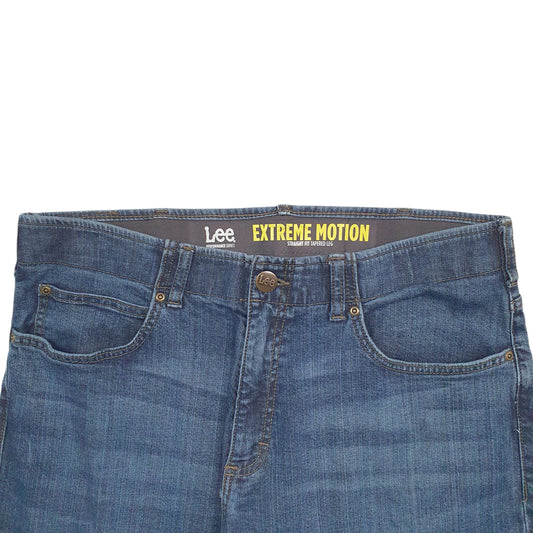 Mens Navy Lee Extreme Motion Straight JeansW36 L32