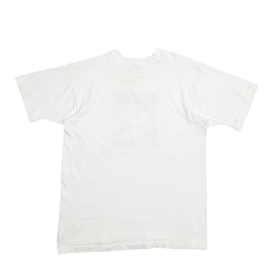 Mens White Fruit Of The Loom Single Stitch Vintage 90s Denver International Airport Made In USA Vintage 90's Short Sleeve T Shirt