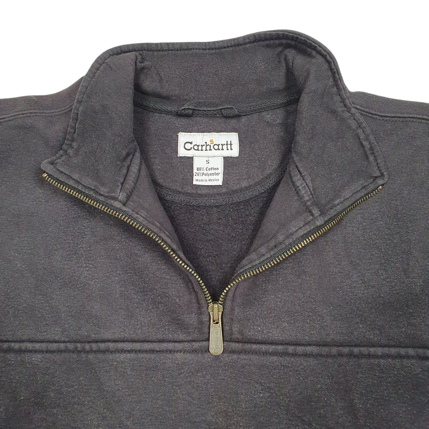 Mens Black Carhartt Workwear Quarter Zip Jumper