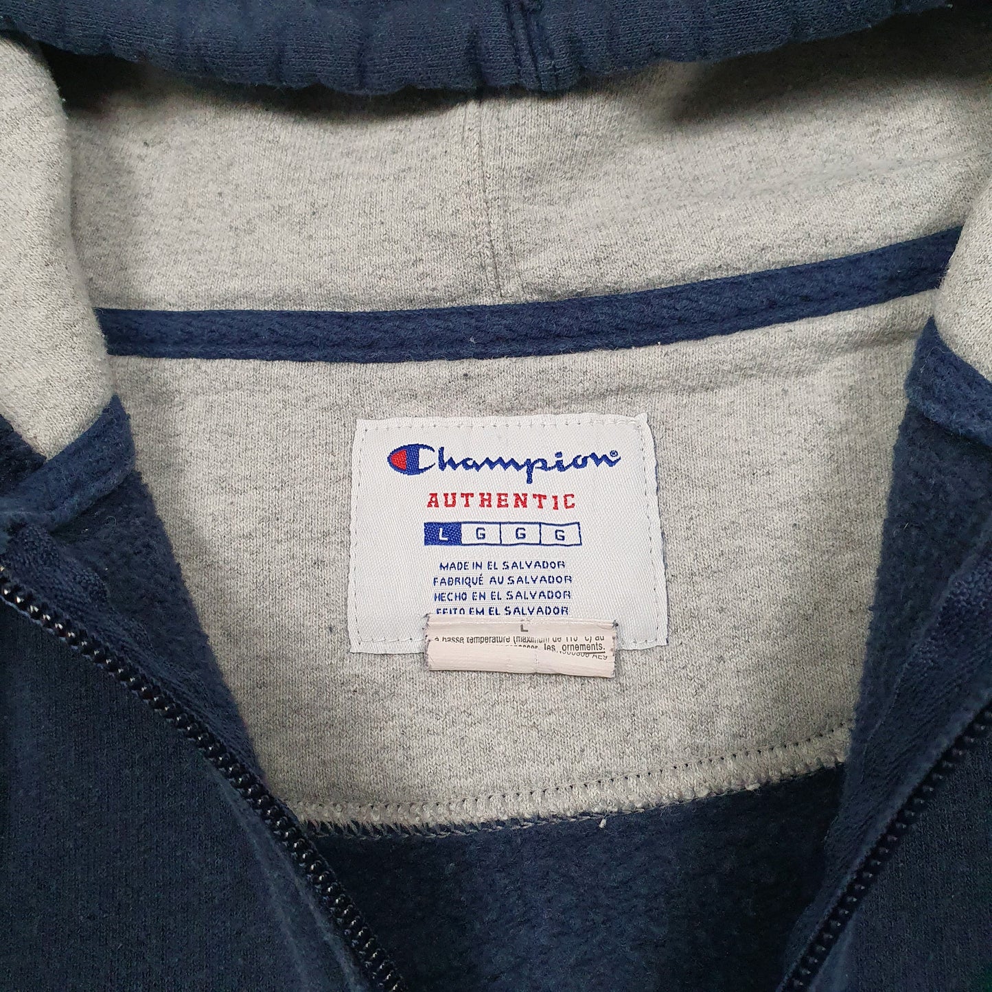 Mens Navy Champion Quarter Zip Hoodie Jumper