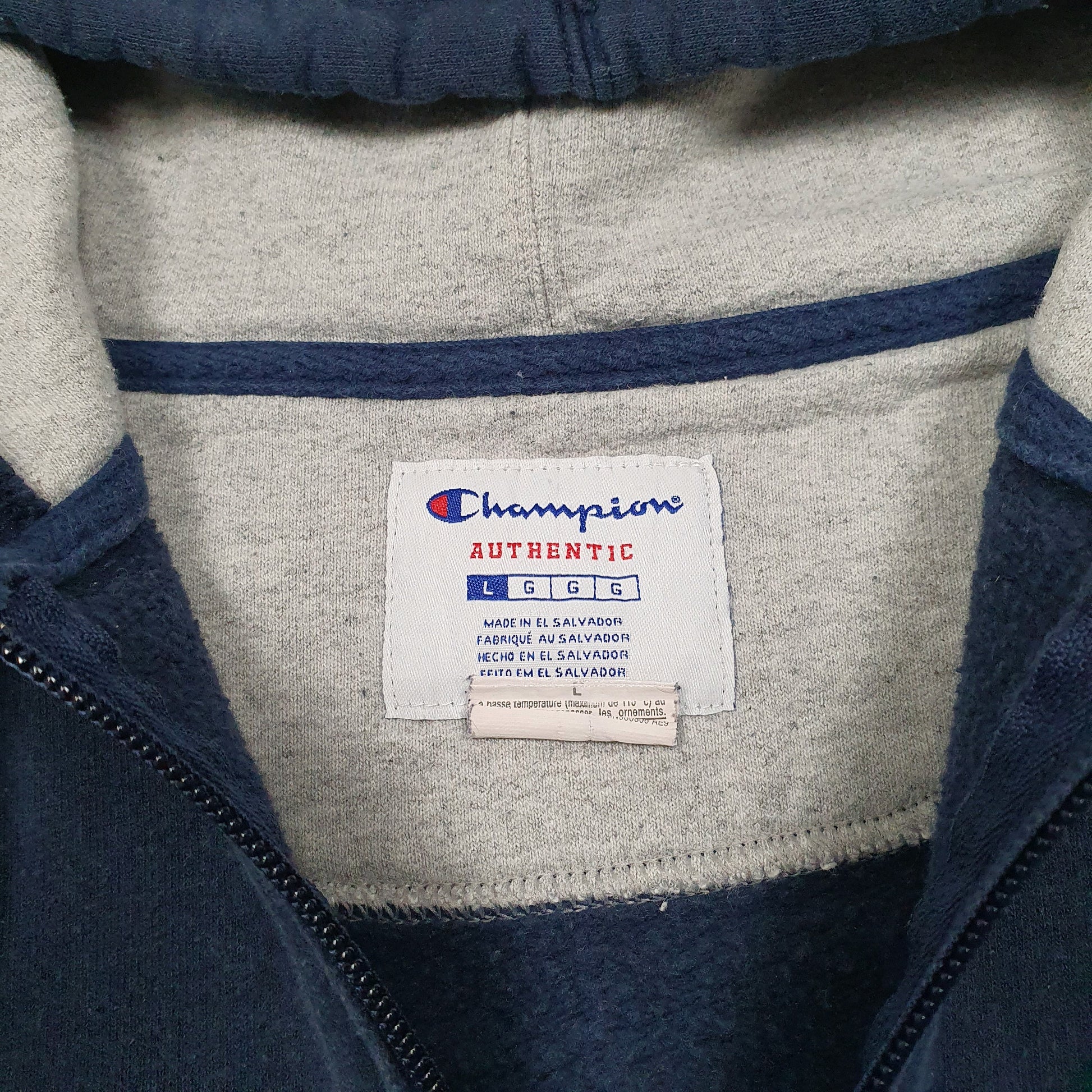 Mens Navy Champion Quarter Zip Hoodie Jumper