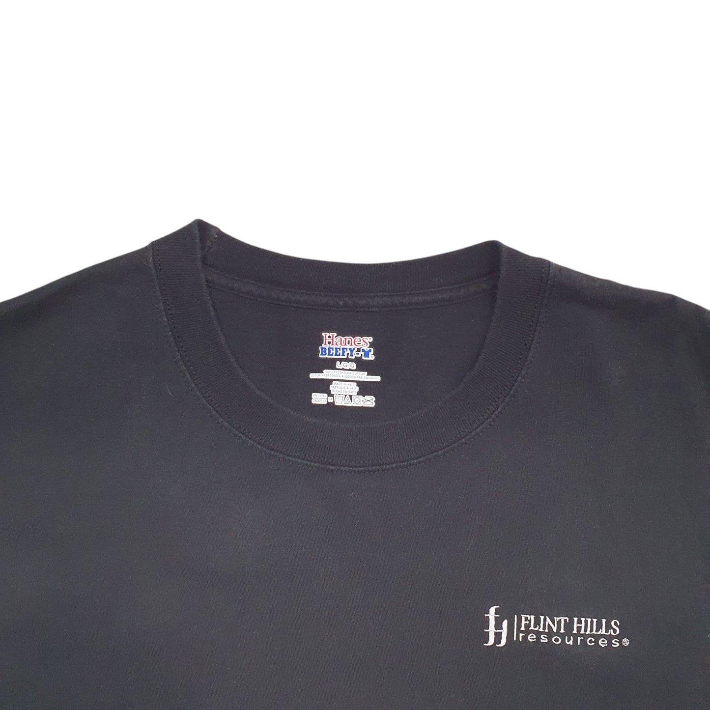 Mens Black Hanes Flint Hills Short Sleeve T Shirt