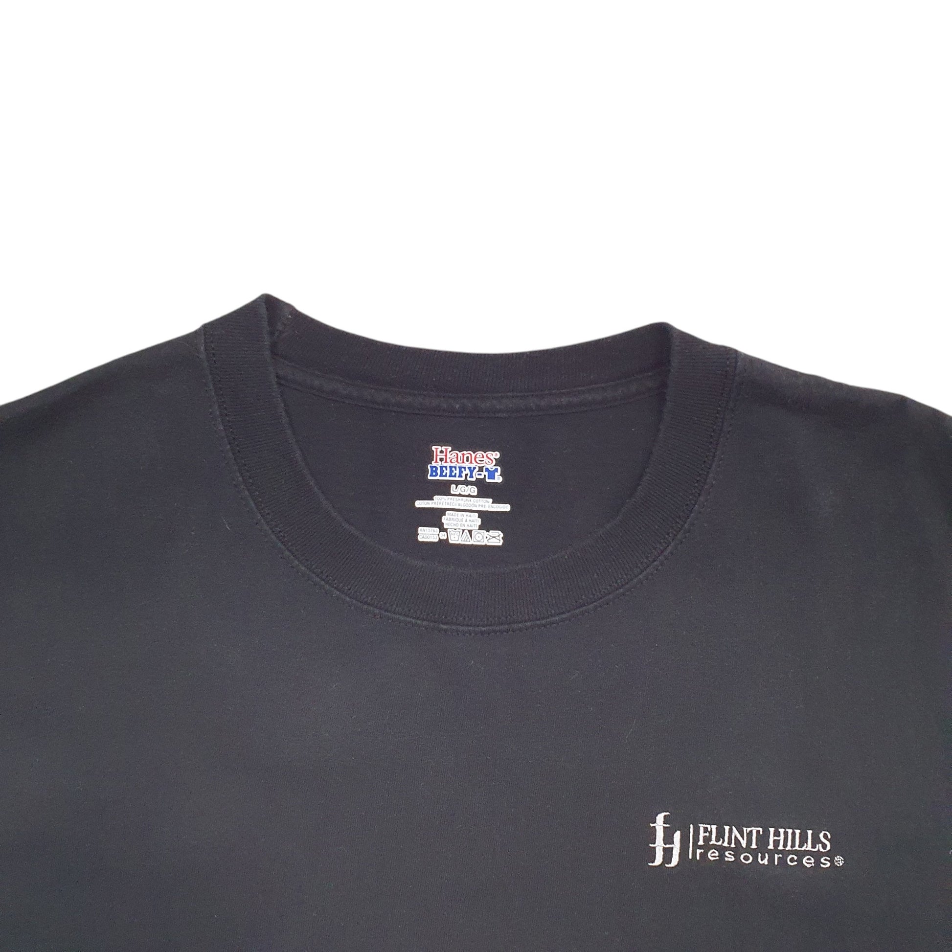 Mens Black Hanes Flint Hills Short Sleeve T Shirt