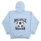 Mens Blue Champion Millville Soccer Spellout Hoodie Jumper