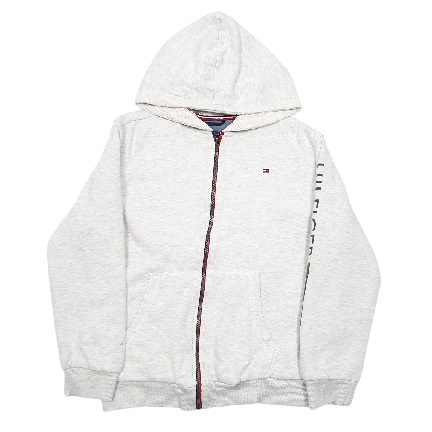 Womens Grey Tommy Hilfiger Hoodie Sherpa Lined Full Zip Jumper