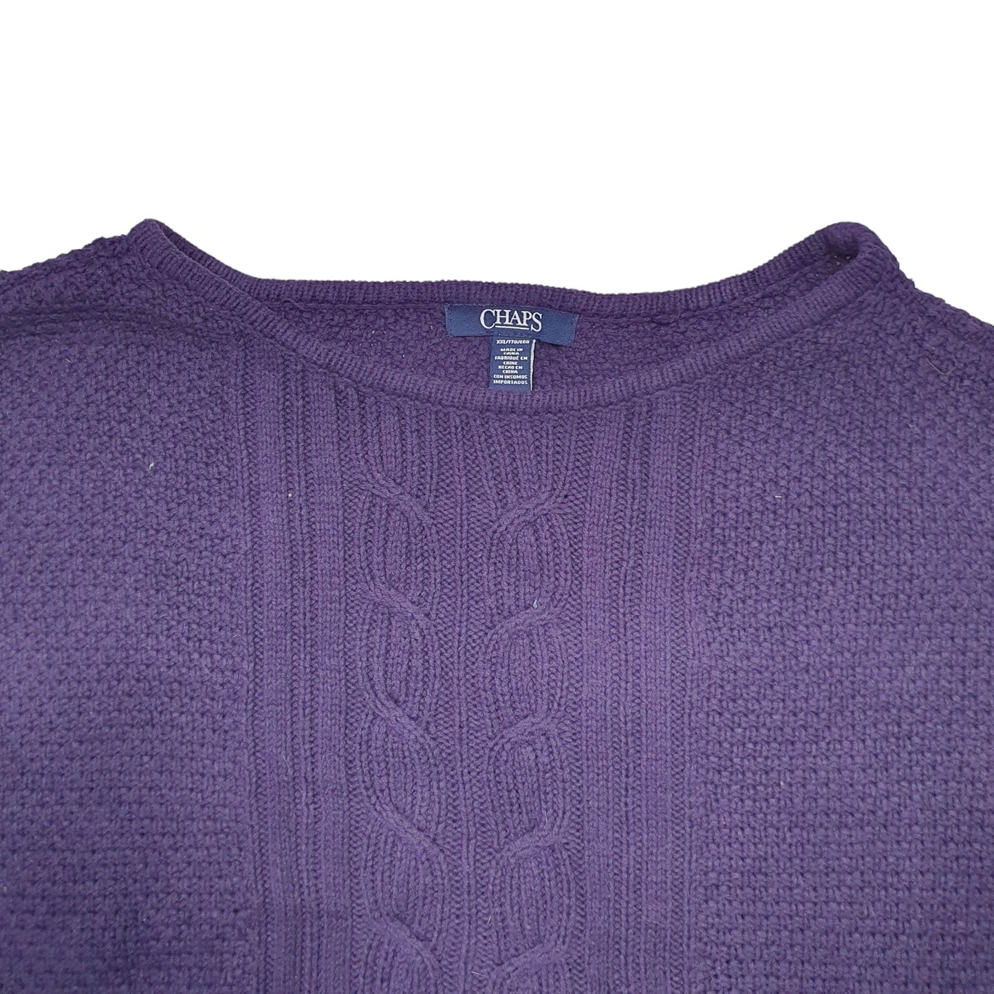 Womens Purple Chaps Knit Crewneck Jumper