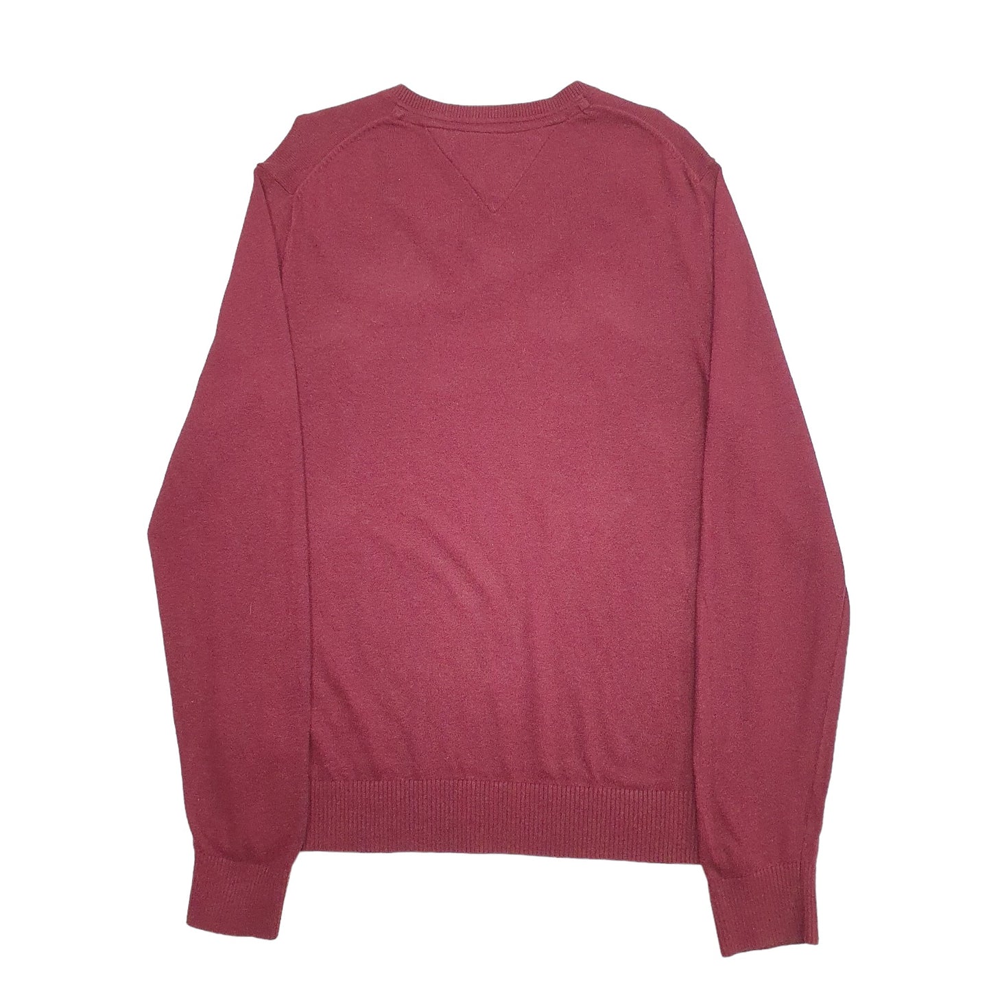 Mens Burgundy Tommy Hilfiger Knit Crewneck Jumper