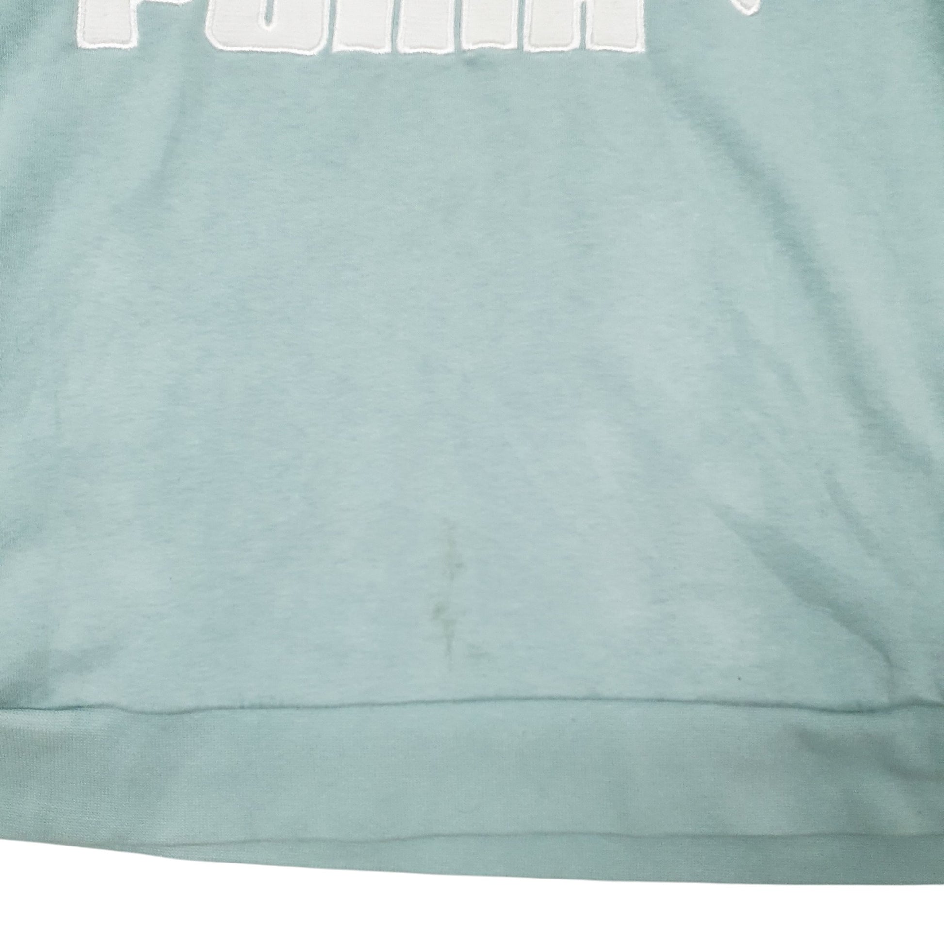 Mens Green Puma Spellout Hoodie Jumper