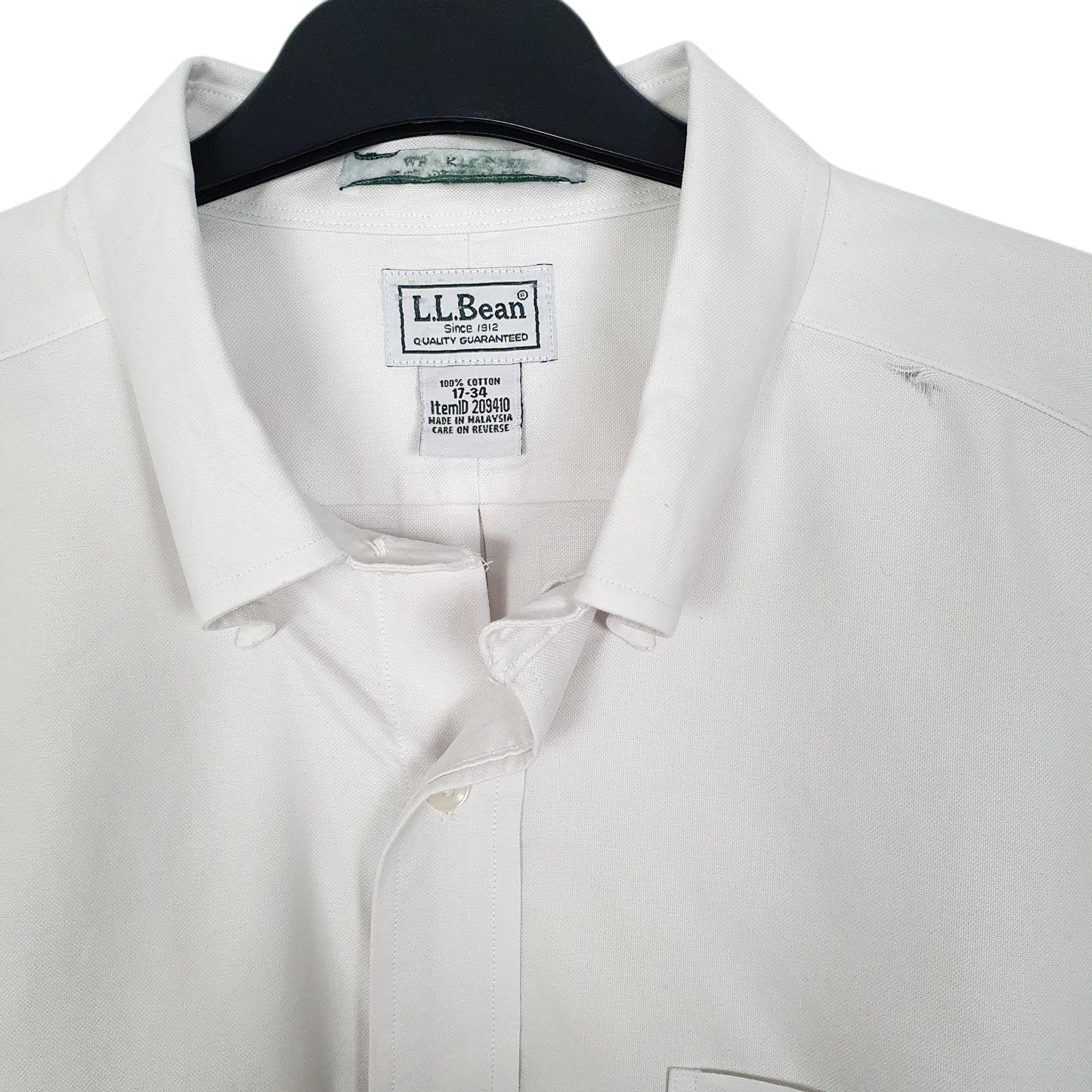 Mens White L.L.Bean  Long Sleeve Shirt