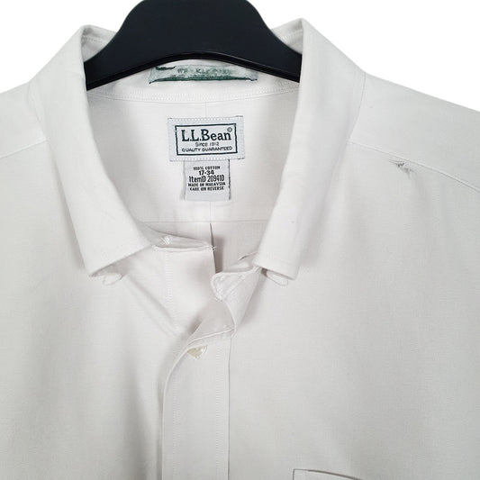 Mens White L.L.Bean  Long Sleeve Shirt
