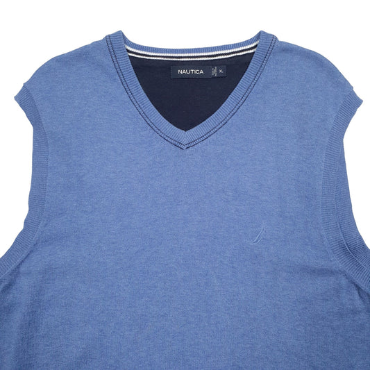 Mens Blue Nautica Tanktop Crewneck Jumper