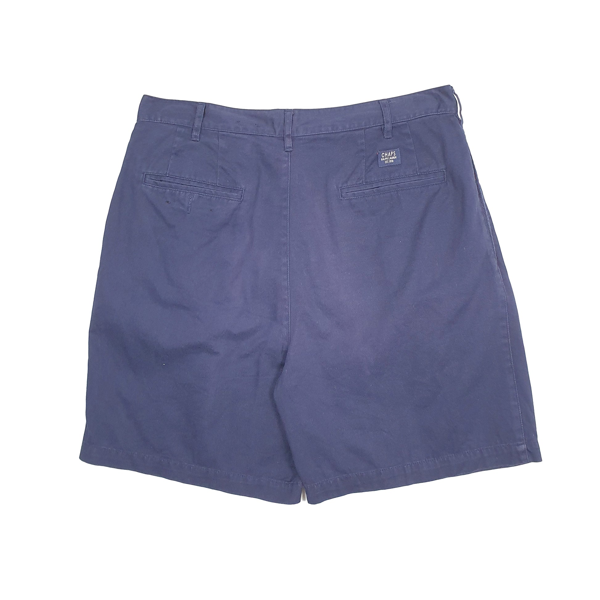 Mens Navy Ralph Lauren Chaps Vintage 1980s 90s Double Pleated Chino Shorts
