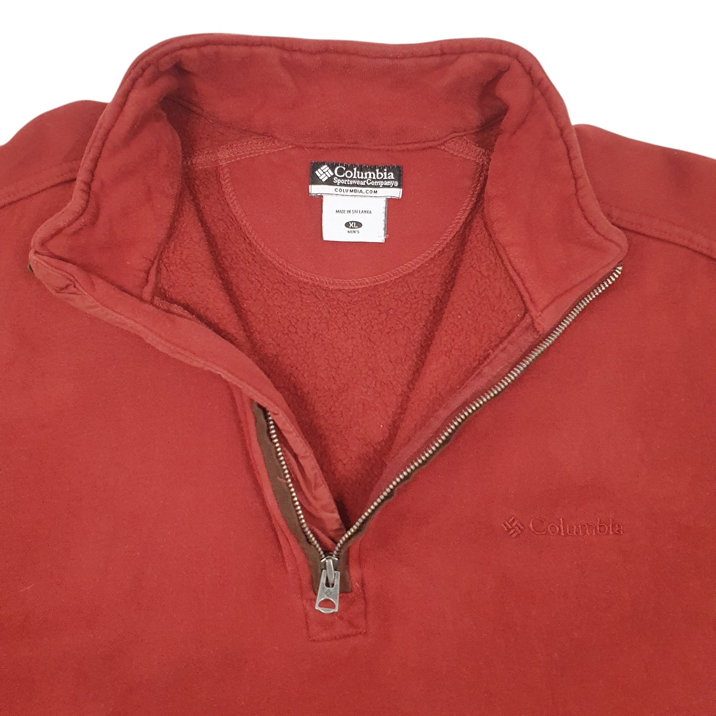 Mens Red Columbia Sportswear Company  Quarter Zip Jumper