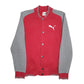 Mens Red Puma Vintage Button Up Full Zip Jumper