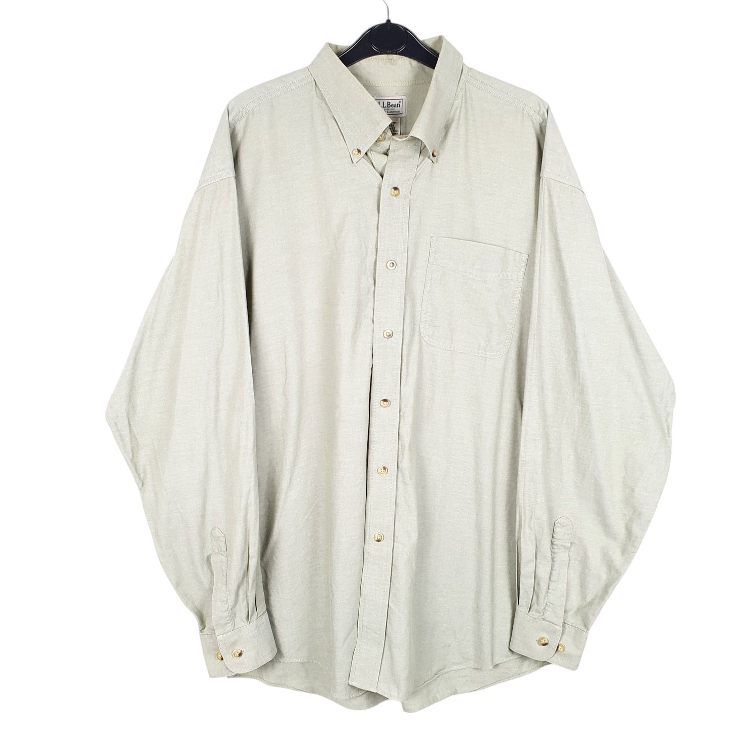 Mens Green L.L.Bean Oxford Long Sleeve Shirt