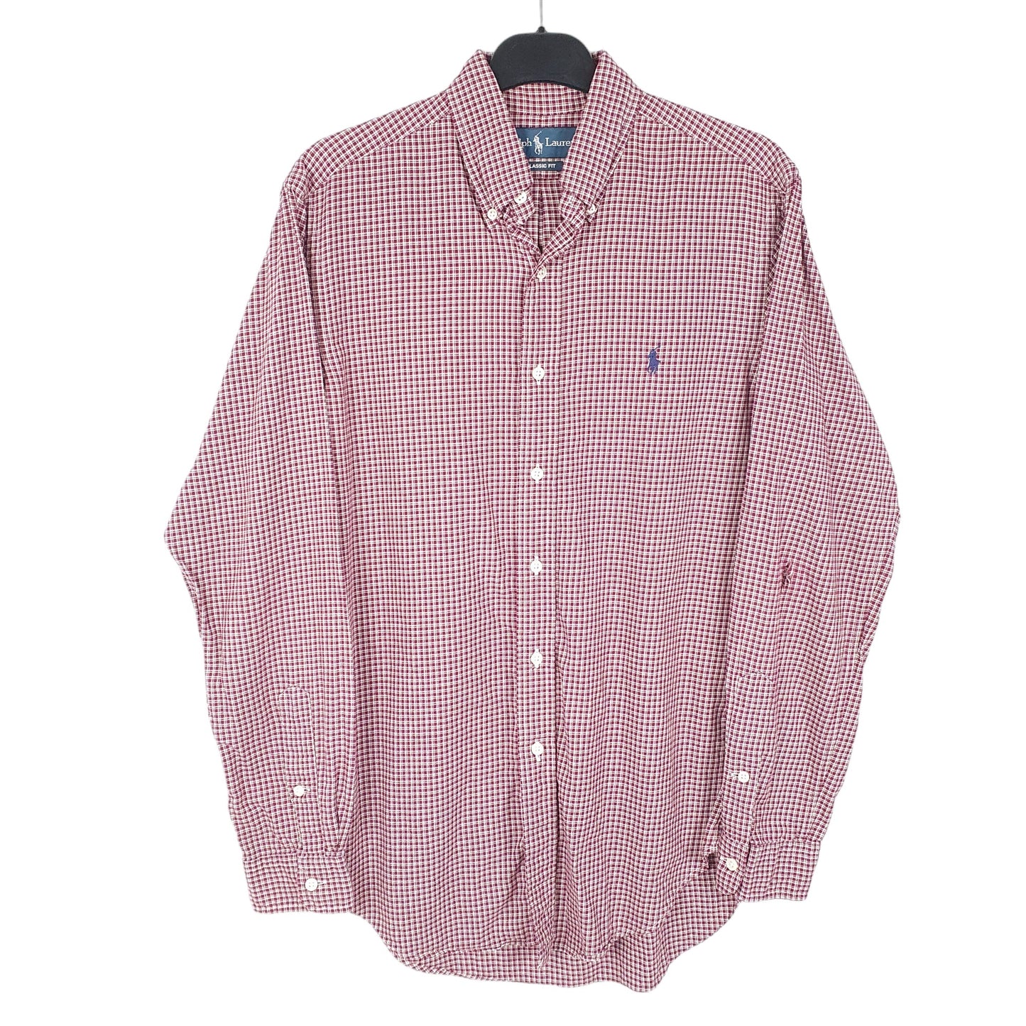 Mens Burgundy Ralph Lauren Oxford Long Sleeve Shirt