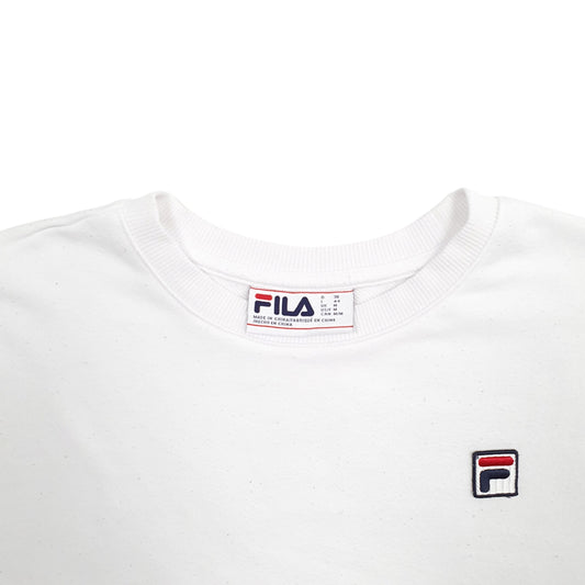 Womens White Fila  Crewneck Jumper