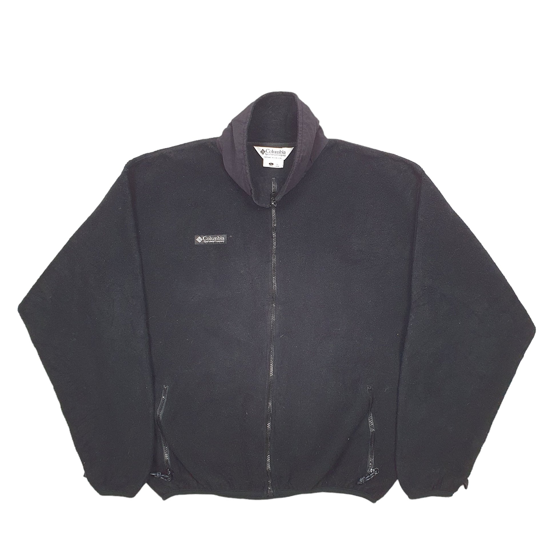 Mens Black Columbia Fleece Full Zip Jumper