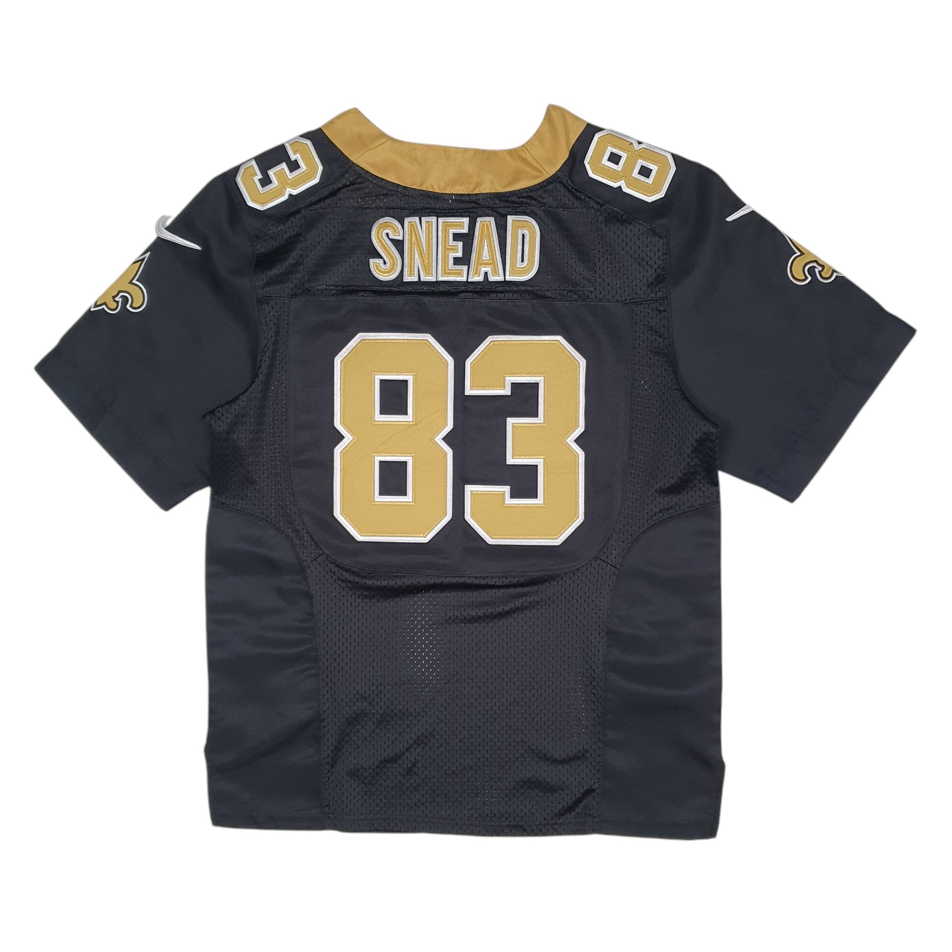 Mens Black NFL New Orleans Saints Jersey Snead 33 Short Sleeve T Shirt