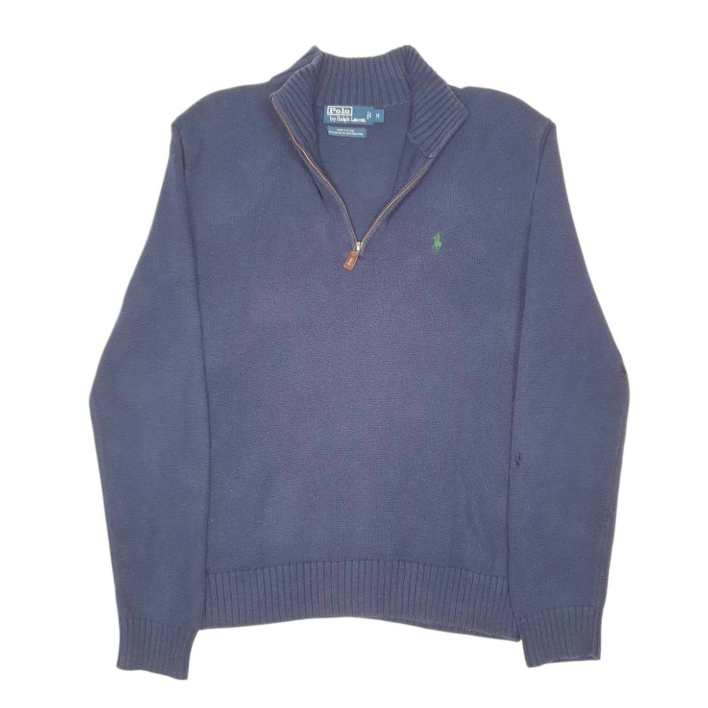 Mens Navy Polo Ralph Lauren Knit Quarter Zip Jumper